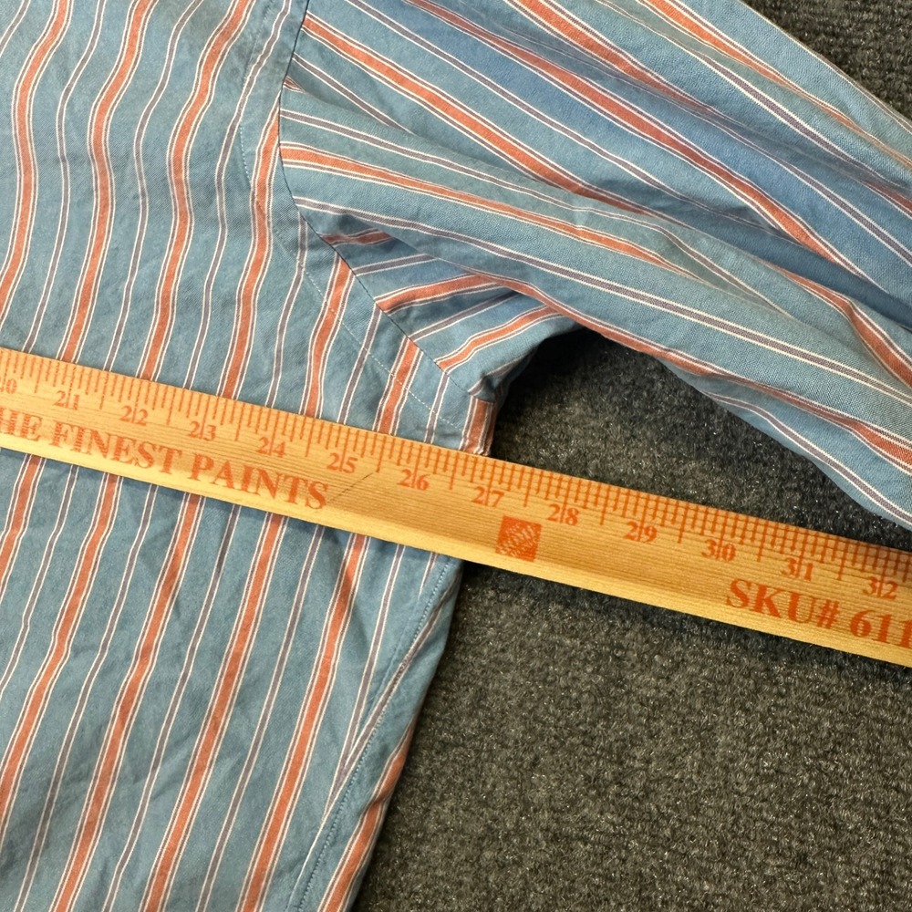 VTG Ralph Lauren Button Down Shirt Mens XL Blue OCBD Striped Classic Fit Oxford - Picture 5 of 6